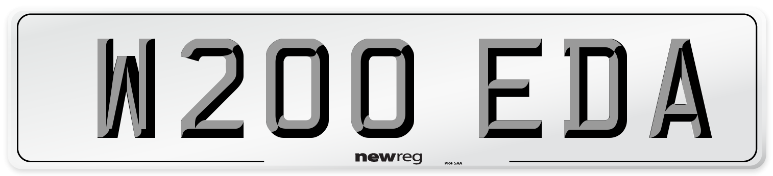 W200 EDA Number Plate from New Reg